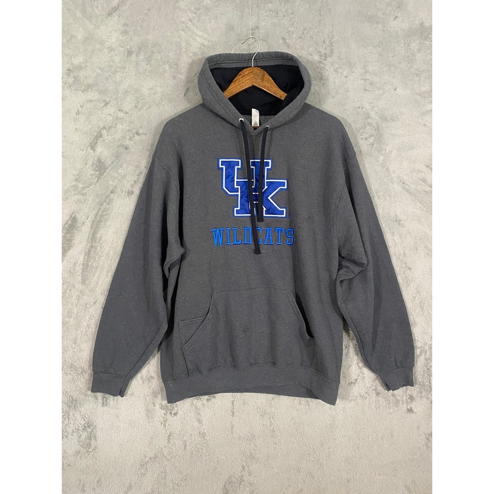 Kentucky Wildcats Hoodie Mens Large Gray Blue NCAA SEC Pullover Athleisure